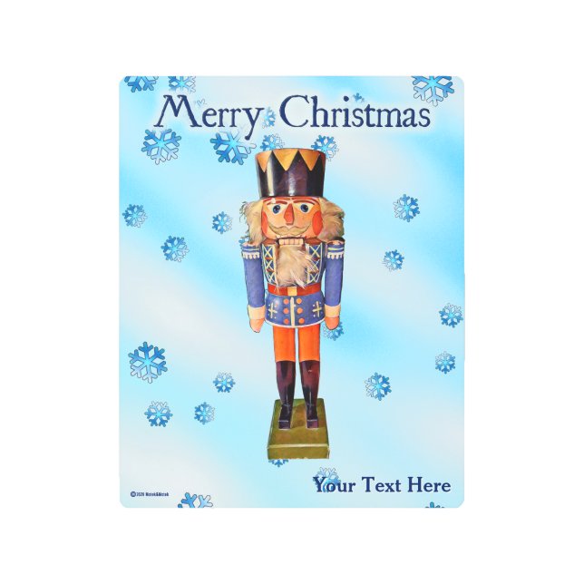 German Nutcracker - Merry Christmas Metal Print (Front)