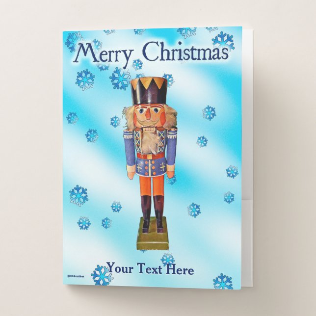 German Nutcracker - Merry Christmas Pocket Folder (Front)