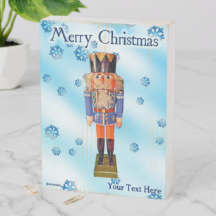 German Nutcracker - Merry Christmas Wooden Box Sign