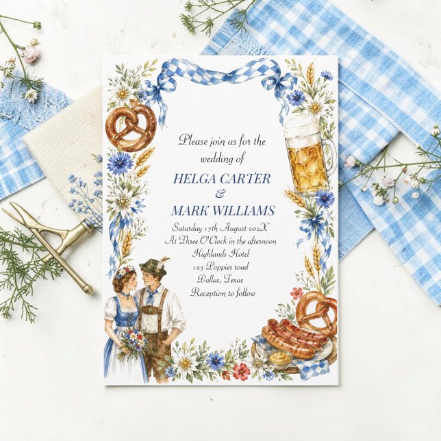 German Oktoberfest Alpine Bavarian Wedding Invitation (Creator Uploaded)