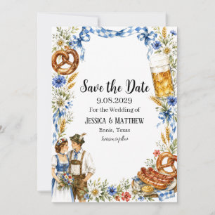 German Oktoberfest Bavarian Alpine Beer Wedding Invitation