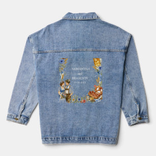 German Oktoberfest Bavarian Beer Pretzel Vintage Denim Jacket