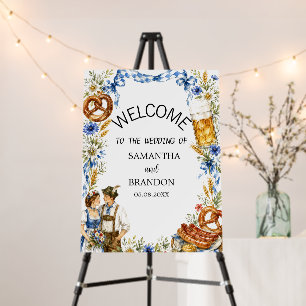 German Oktoberfest Bavarian Welcome Sign 