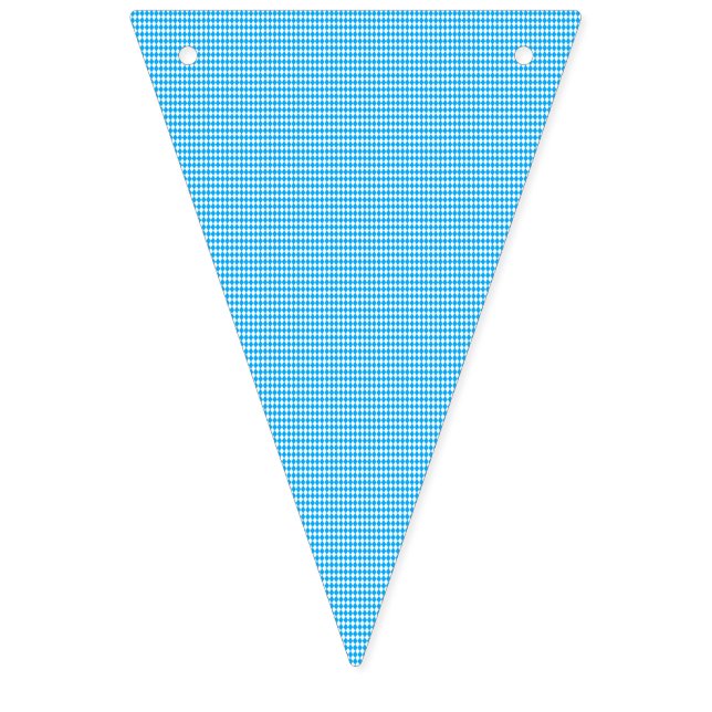 German Oktoberfest Blue White Bavarian Pattern Bunting Flags (First Flag)