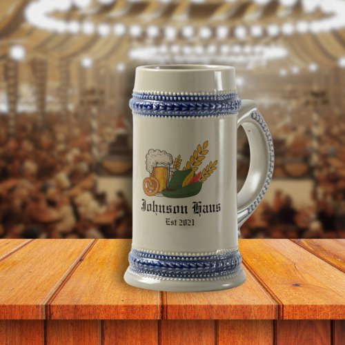 German Oktoberfest Custom Family Name Beer Stein