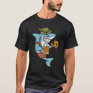 German Oktoberfest Shark Funny Bavarian Men Boys T-Shirt
