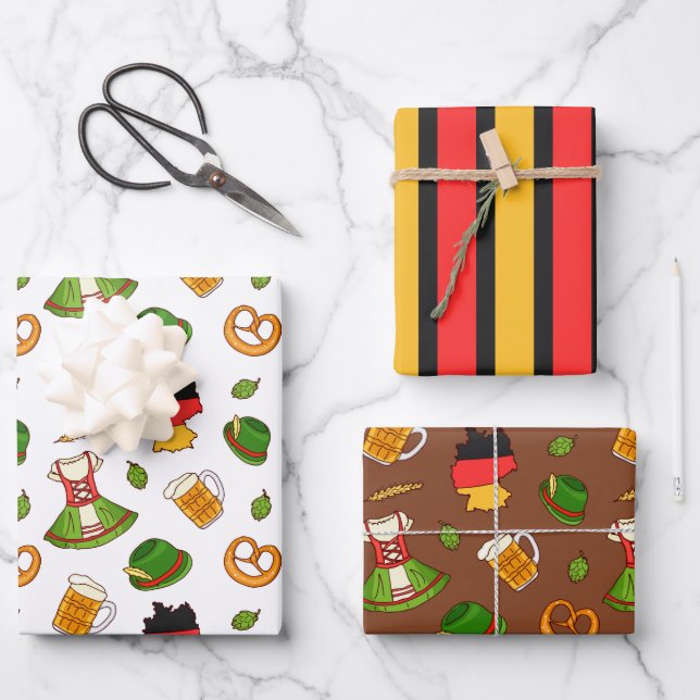 German Oktoberfest Wrapping Paper Set (Front)