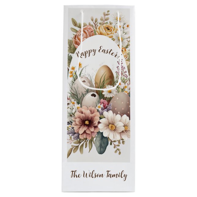 🌸 German Ostern Easter Egg Fiesta 🐣 Wine Gift Bag (Front)