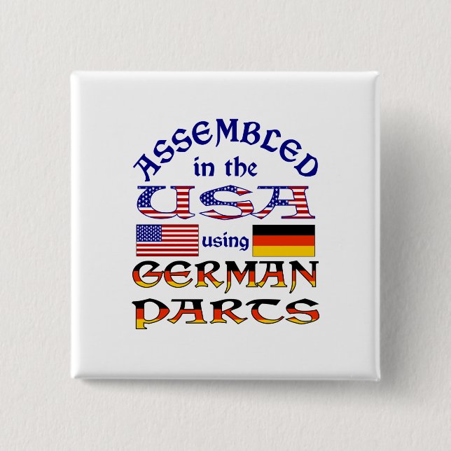 German Parts Pinback Button (Front)