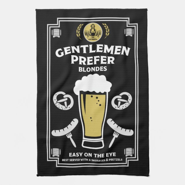 German Pilsner Beer And sausage Kitchen Towel (Vertical)