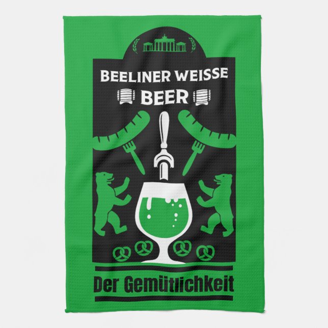 German Pilsner Beer And sausage Kitchen Towel (Vertical)