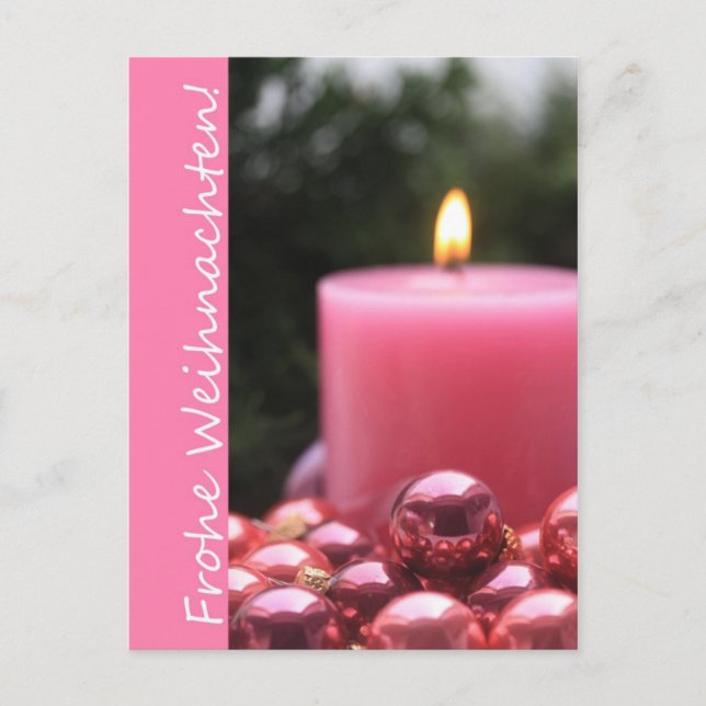 german pink ornament christmas card (Front)