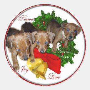 German Pinscher Christmas Gifts Classic Round Sticker