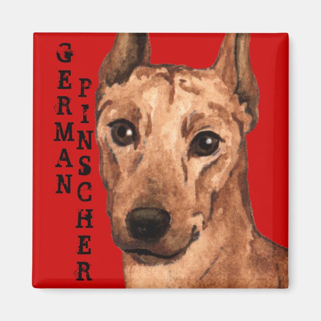 German Pinscher Color Block Magnet (Front)