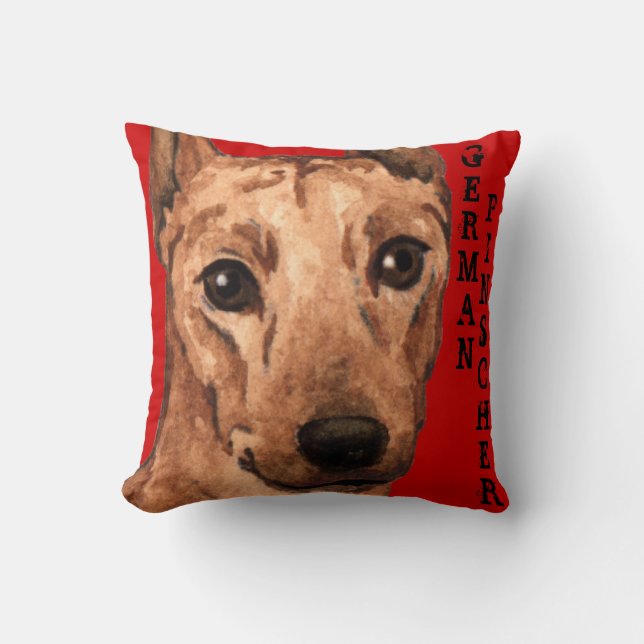 German Pinscher Color Block Throw Pillow (Front)