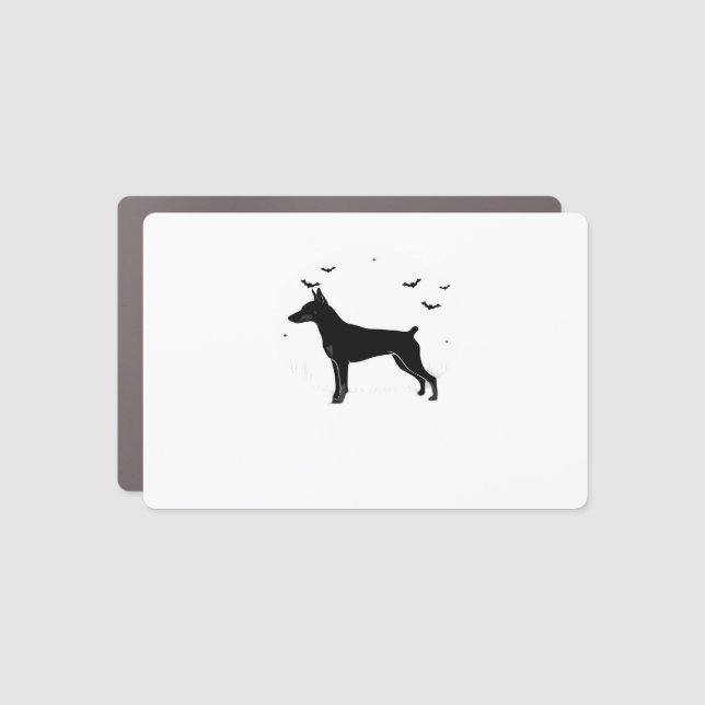 German Pinscher Dog � Halloween Moon Silhouette Cl Car Magnet (Front)
