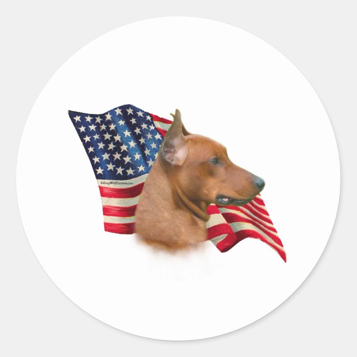 German Pinscher Flag Round Sticker