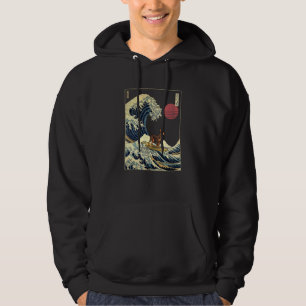 German Pinscher Japanese Kanagawa Wave Surf Dog Hoodie