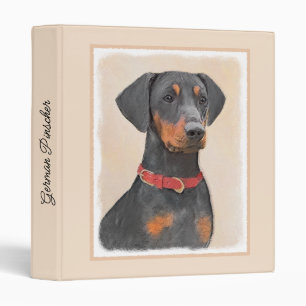 German Pinscher Painting Original Animal Art 3 Ring Binder