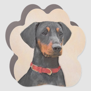 German Pinscher Painting Original Animal Art Car Magnet