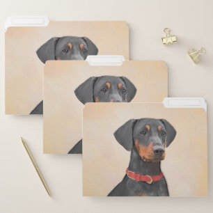 German Pinscher Painting Original Animal Art File Folder