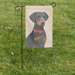 German Pinscher Painting Original Animal Art Garden Flag