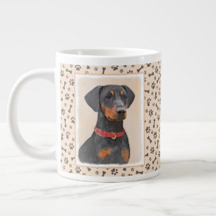 German Pinscher Painting Original Animal Art Giant Coffee Mug