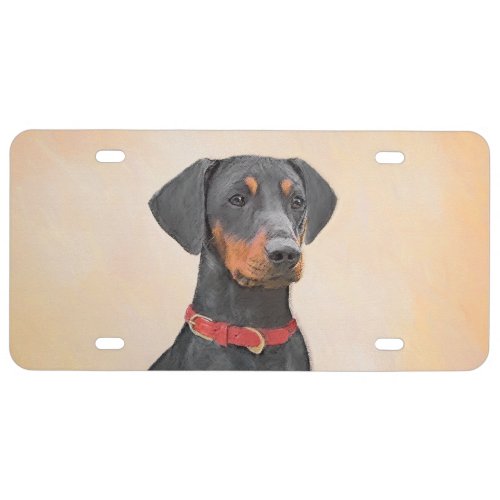 German Pinscher Painting Original Animal Art License Plate