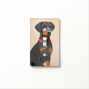 German Pinscher Painting Original Animal Art Light Switch Cover