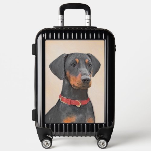 German Pinscher Painting Original Animal Art Luggage