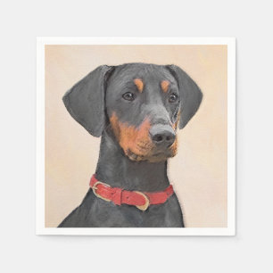 German Pinscher Painting Original Animal Art Napkins