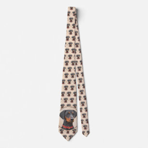 German Pinscher Painting Original Animal Art Neck Tie