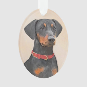 German Pinscher Painting Original Animal Art Ornament