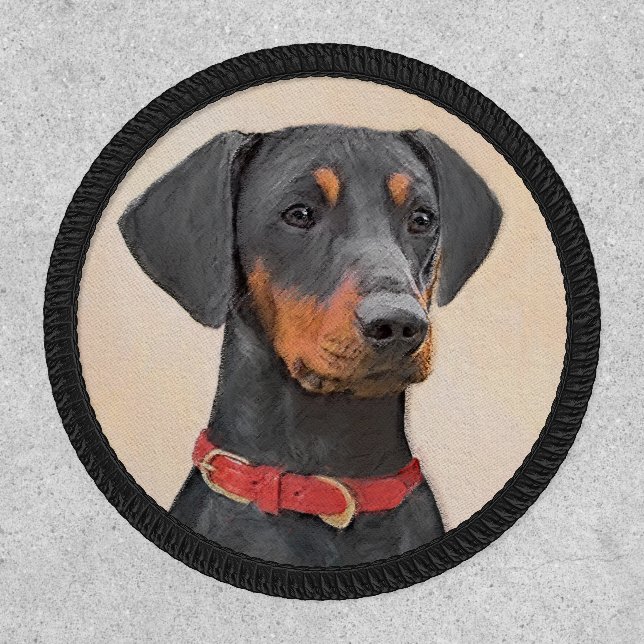 German Pinscher Painting Original Animal Art Patch (Front)