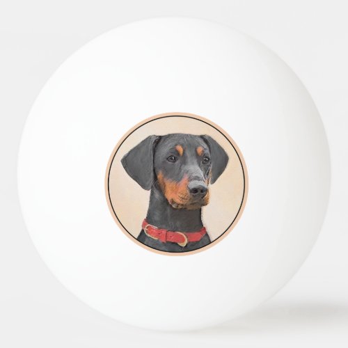 German Pinscher Painting Original Animal Art Ping Pong Ball