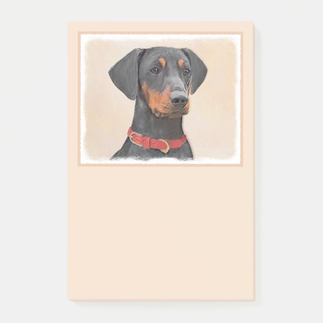 German Pinscher Painting Original Animal Art Post-it Notes (Front)