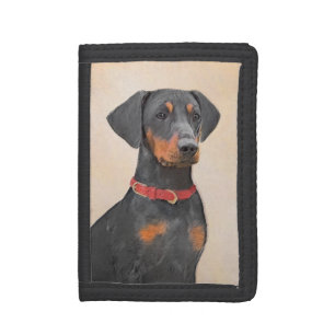 German Pinscher Painting Original Animal Art Trifold Wallet