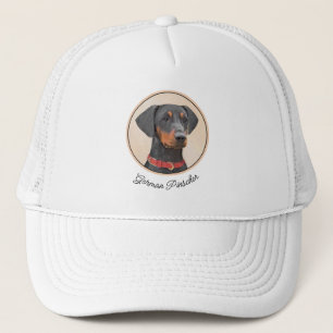 German Pinscher Painting Original Animal Art Trucker Hat