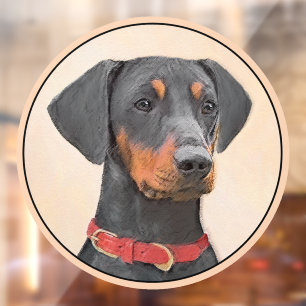 German Pinscher Painting Original Animal Art Window Cling