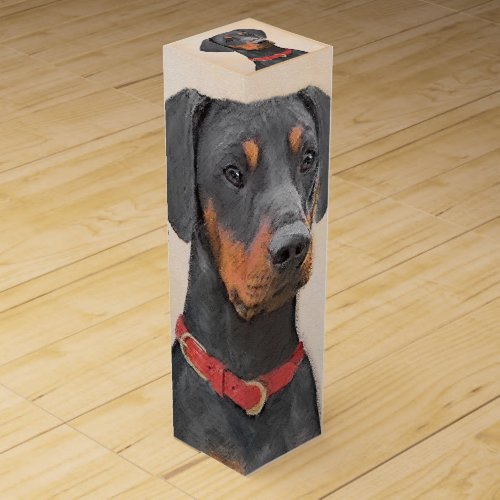 German Pinscher Painting Original Animal Art Wine Box