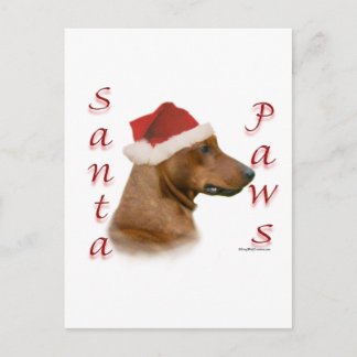German Pinscher Santa Paws Holiday Postcard
