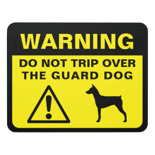 German Pinscher Silhouette Funny Guard Dog Warning Door Sign
