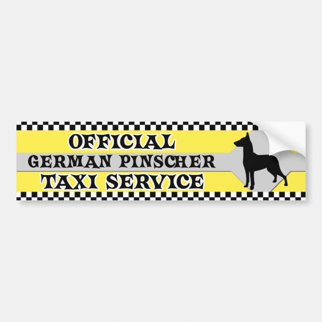 German Pinscher Taxi Service Bumper Sticker (Front)