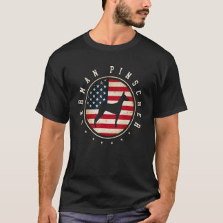 German Pinscher Usa Flag 4th July Dog Mom Dad T-Shirt
