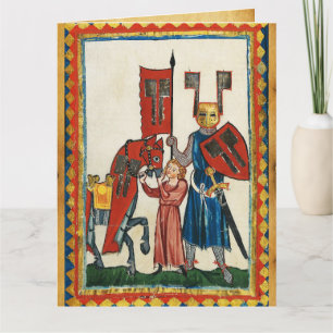 GERMAN POET AS TEUTONIC KNIGHT MEDIEVAL MINIATURE  CARD