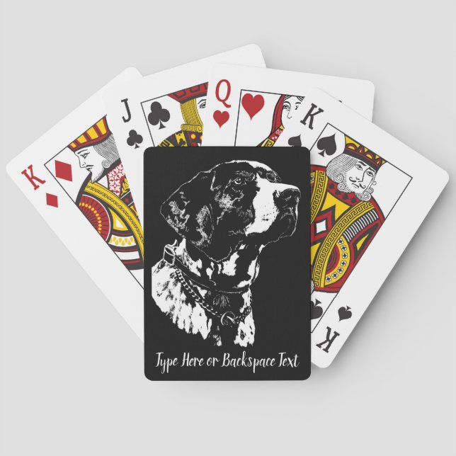German Pointer Cards Custom Dog Art Playing Cards (Back)