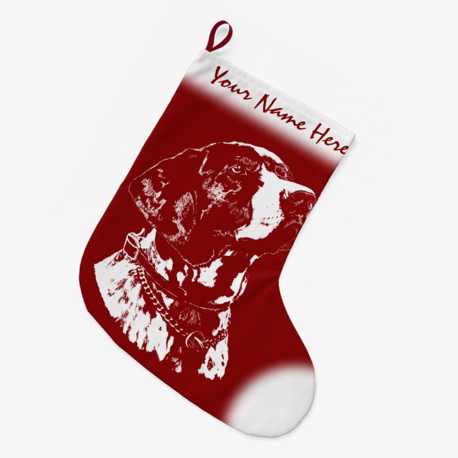 German Pointer Christmas Stocking Dog Stockings (Front (Hanging))