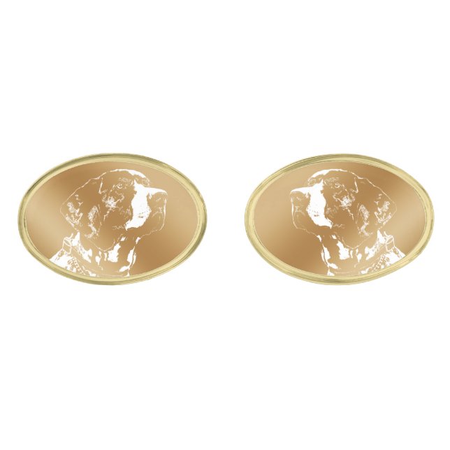 German Pointer Dog Cufflinks Personalize Dog Gifts (Front)