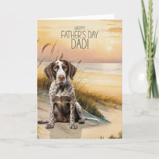 German Pointer Dog Sunset Beach Father's Day Holiday Card