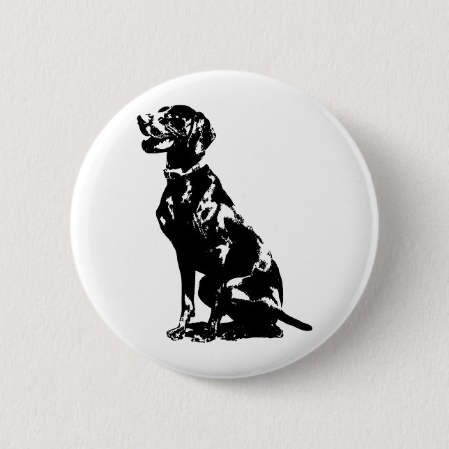 German Pointer Silhouette Pinback Button (Front)